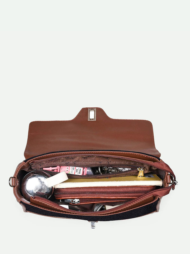ZOUK Printed Structured Satchel