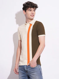 Being Human Men Colourblocked Polo Collar T-shirt
