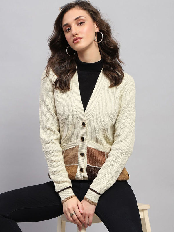 Monte Carlo Women Ribbed Woolen Cardigan