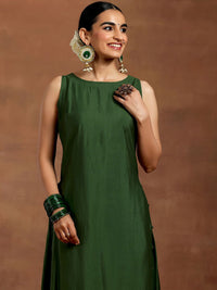 Libas Boat Neck Sleeveless Straight Kurta With Palazzo & Dupatta
