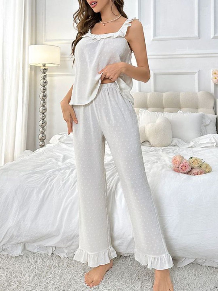 DressBerry Women Self Design Square Neck Top Pyjamas Night suit