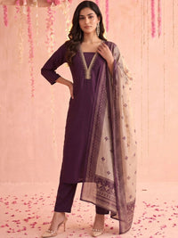 Mamicha Women Ethnic Motifs Embroidered Regular Thread Work Kurta with Trousers & With Dupatta