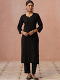 Rumah Wanita Chikankari Dihiasi Kurta Sutera Chanderi Labuci