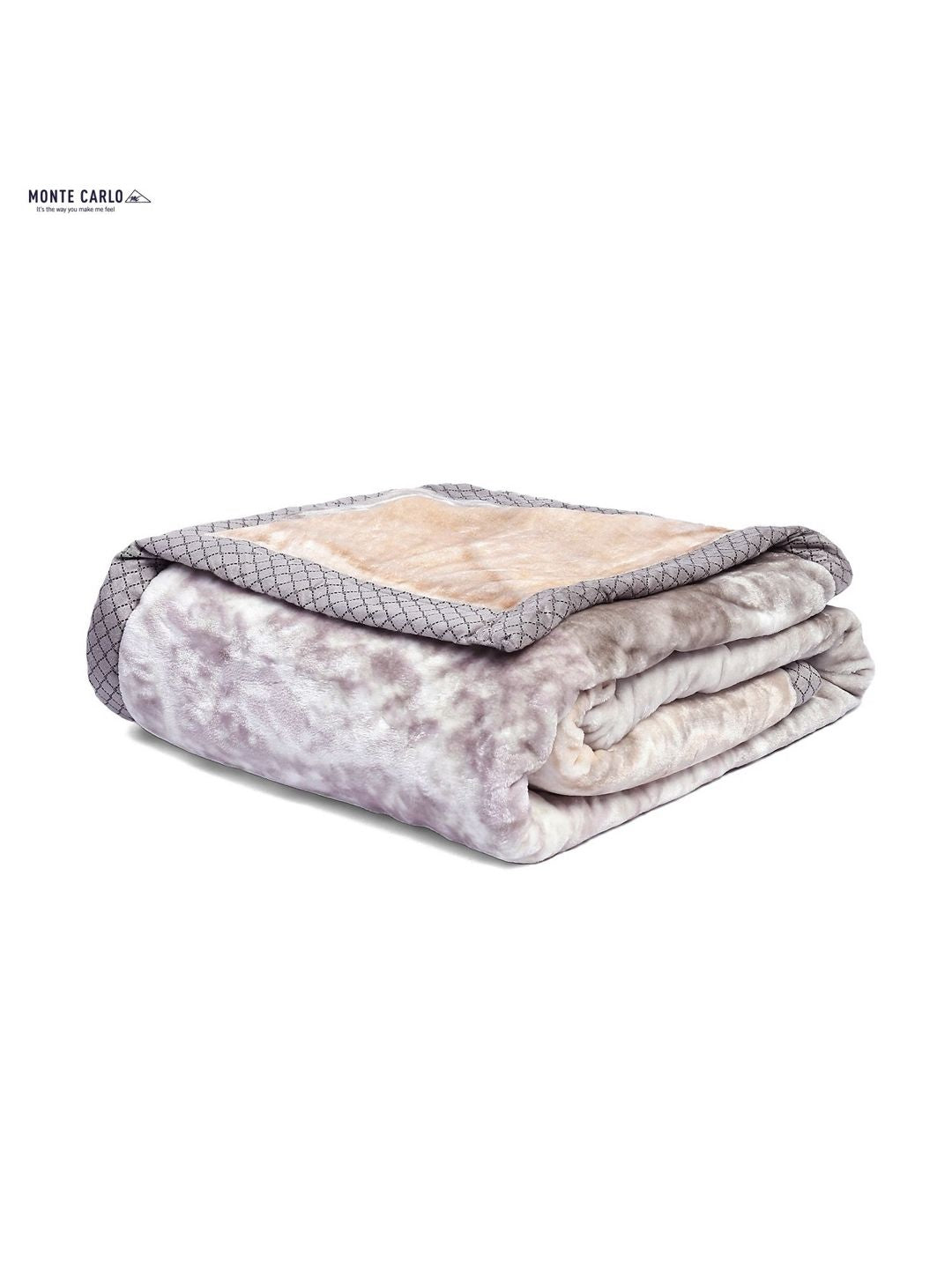 Monte Carlo Grey & Pink  Abstract Printed Mild Winter 600 GSM Double Bed Blanket