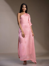 Mamicha Print One Shoulder Georgette Maxi Midi Dress
