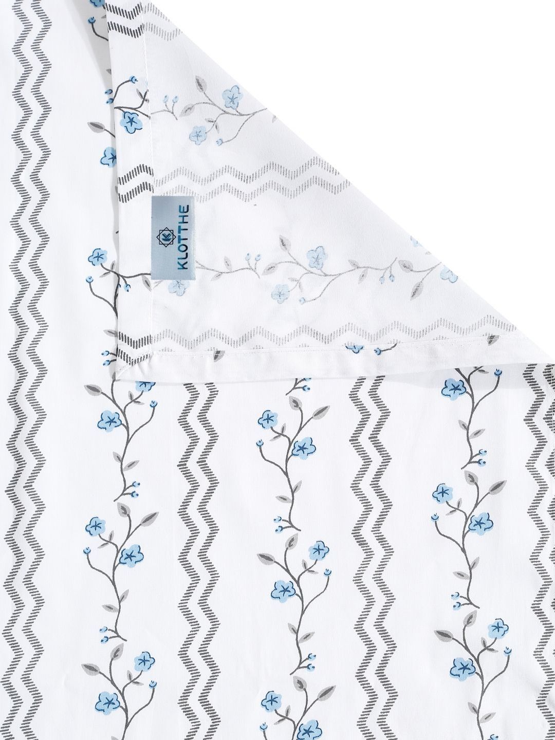 KLOTTHE White Floral 400 TC King Size Bedsheet with 2 Pillow Covers