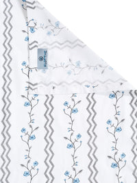 KLOTTHE White Floral 400 TC King Size Bedsheet with 2 Pillow Covers