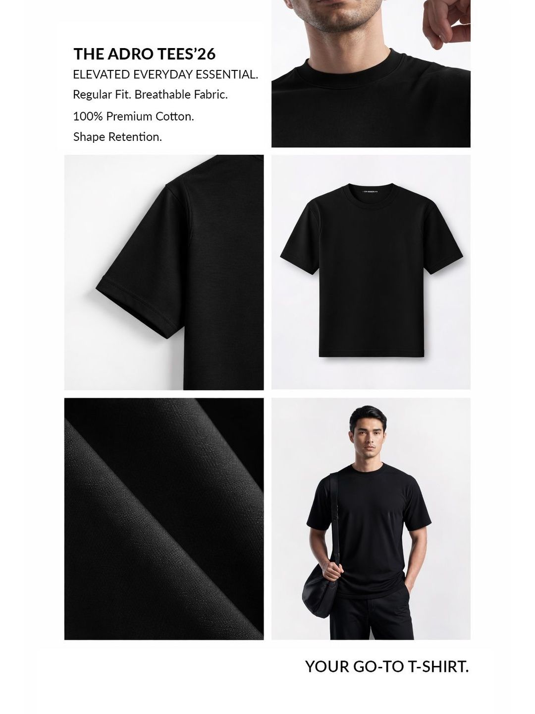ADRO Men Brand Logo 3 Printed T-shirt