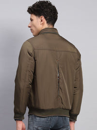 Monte Carlo Men Mock Collar Solid Casual Bomber Jacket