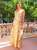 all about you Floral Print Shoulder Straps Fit & Flare Maxi Dress