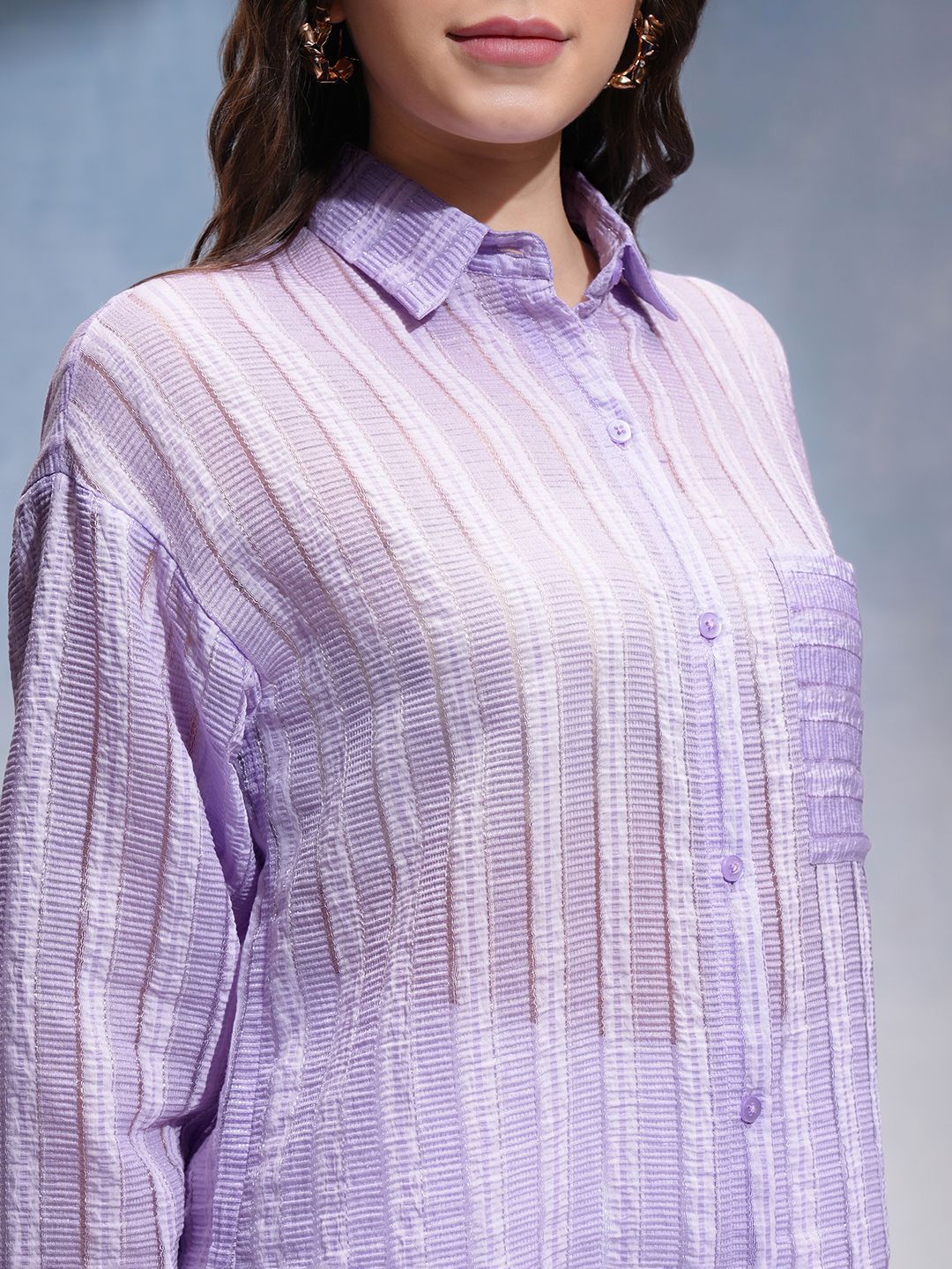 CHIC BY TOKYO TALKIES Women Horizontal Stripes Opaque Striped Casual Shirt