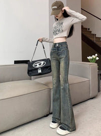 DressBerry Women Flared High-Rise Light Fade Cotton Jeans