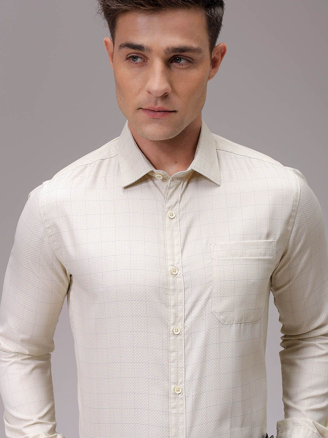 The Indian Garage Co. X Luxe Men Slim Fit Opaque Checked Formal Shirt