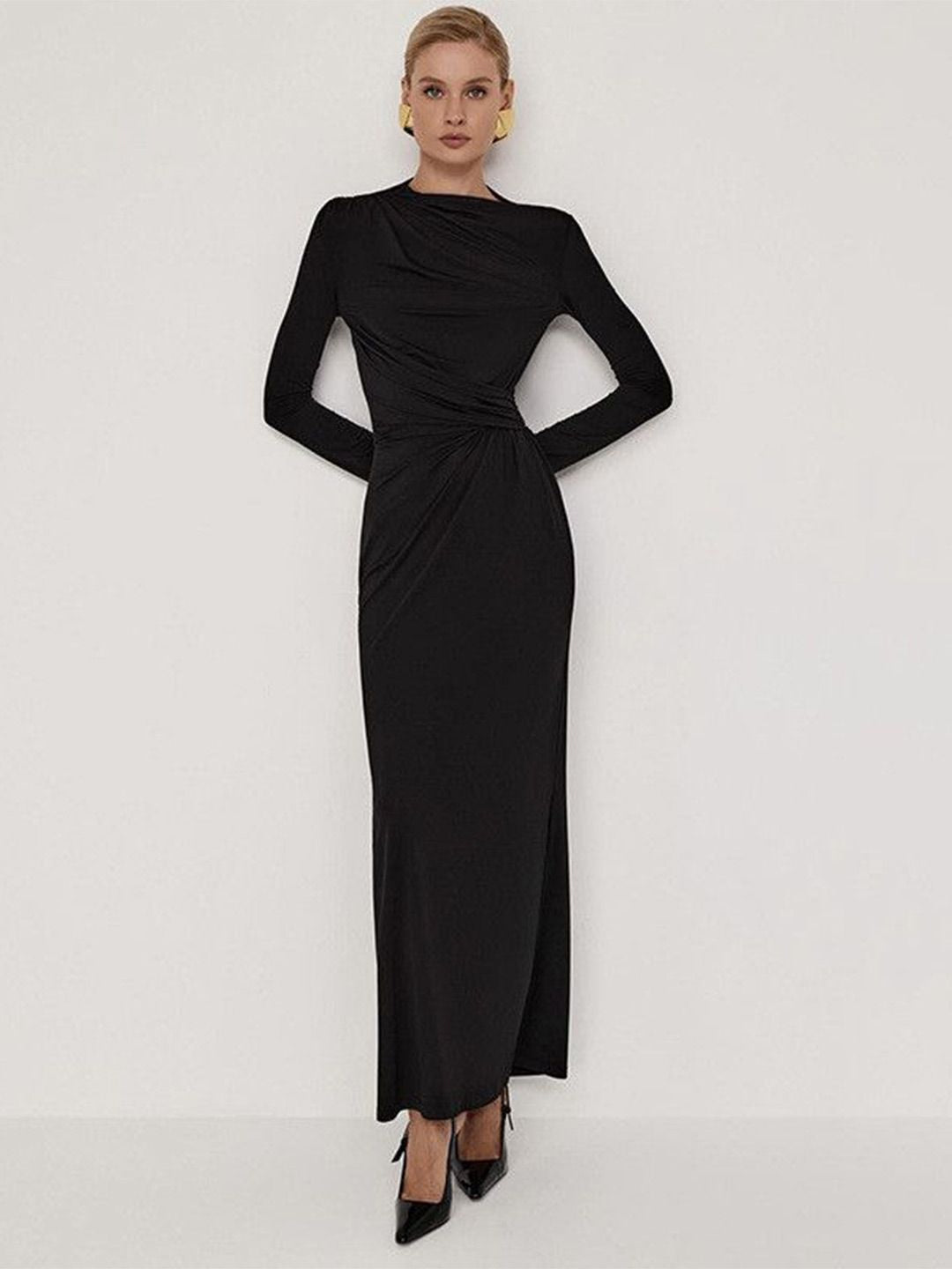 DressBerry Women Ruched Maxi Dress