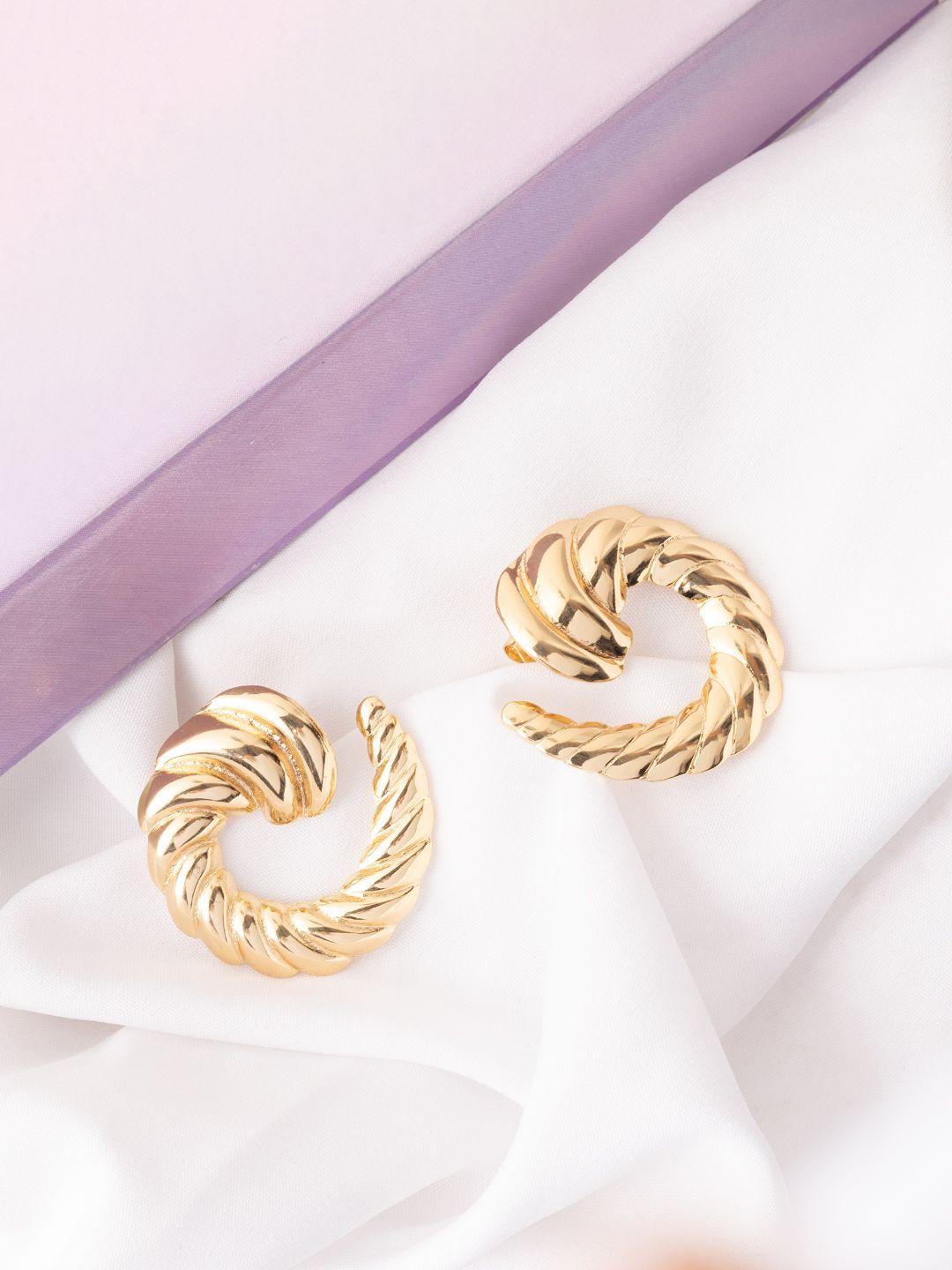 VOGUE PANASH Stainless Steel 18K Gold-Plated Contemporary Studs