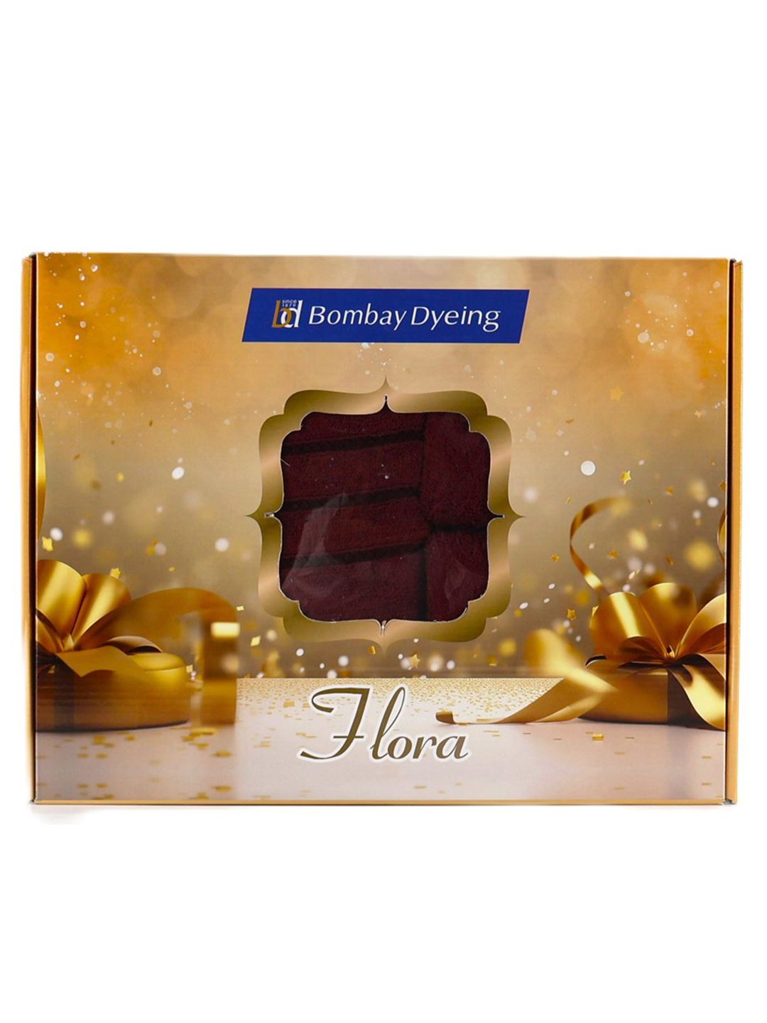 BOMBAY DYEING Maroon 4 Piece Cotton 400 GSM Towel Set
