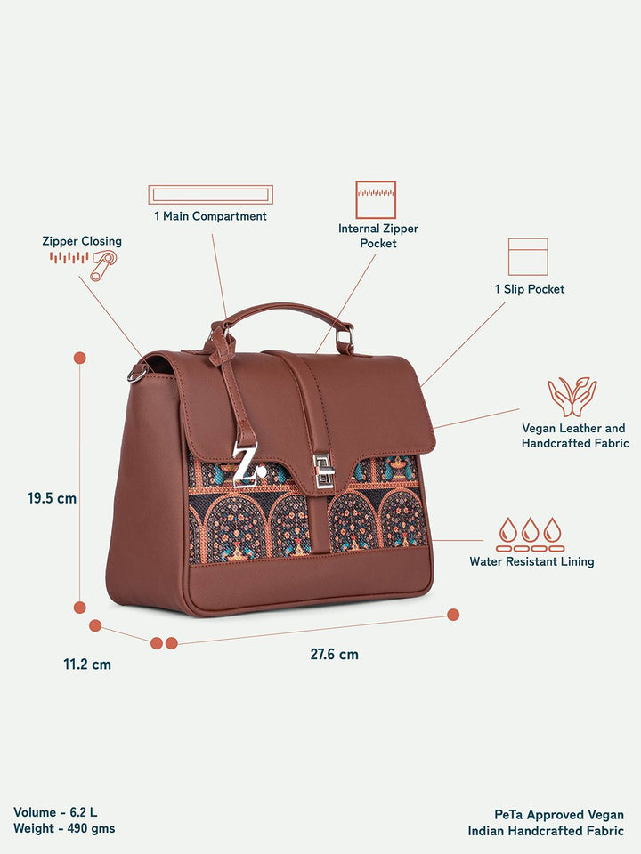 Zouk Peacock Motif Dicetak Satchel Struktur