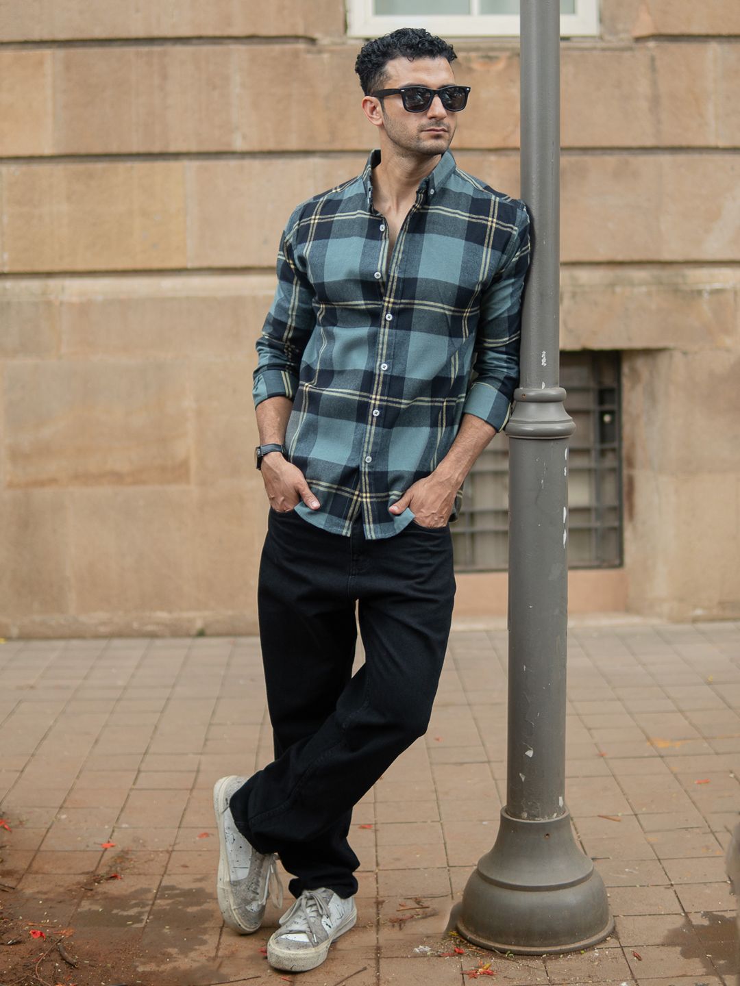 Powerlook SS25 Flannel Tartan Checked Pure Cotton Casual Shirt