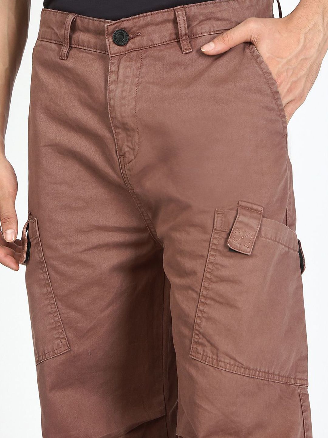 Bene Kleed Men Cotton Baggy Fit Mid-Rise Pleated Cargos Trousers