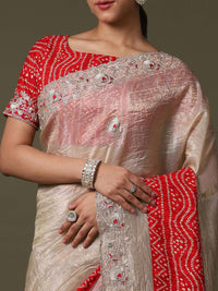 Saree mall Floral Embroidered Tissue Sarees