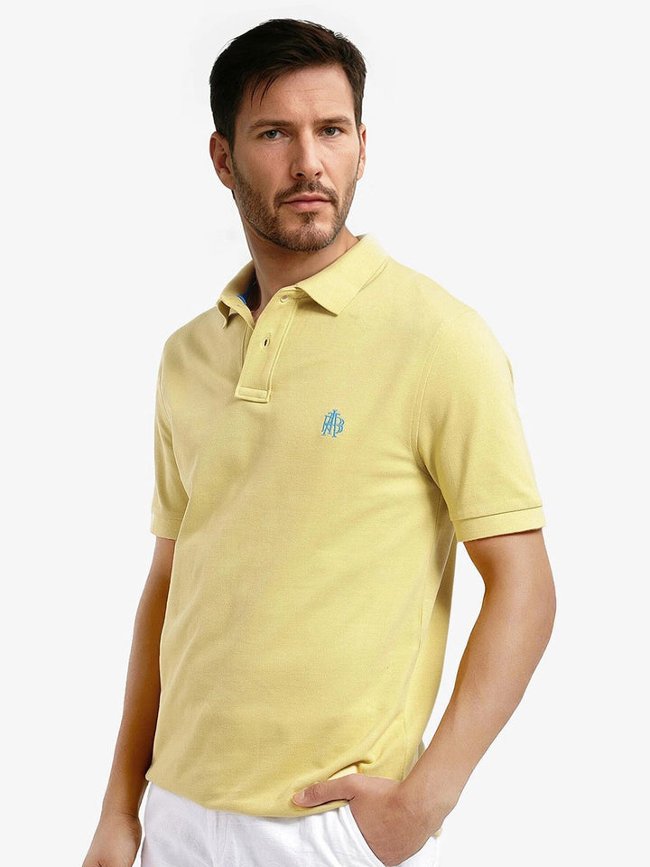 RARE RABBIT Men Solid Polo Collar Cotton T-shirt