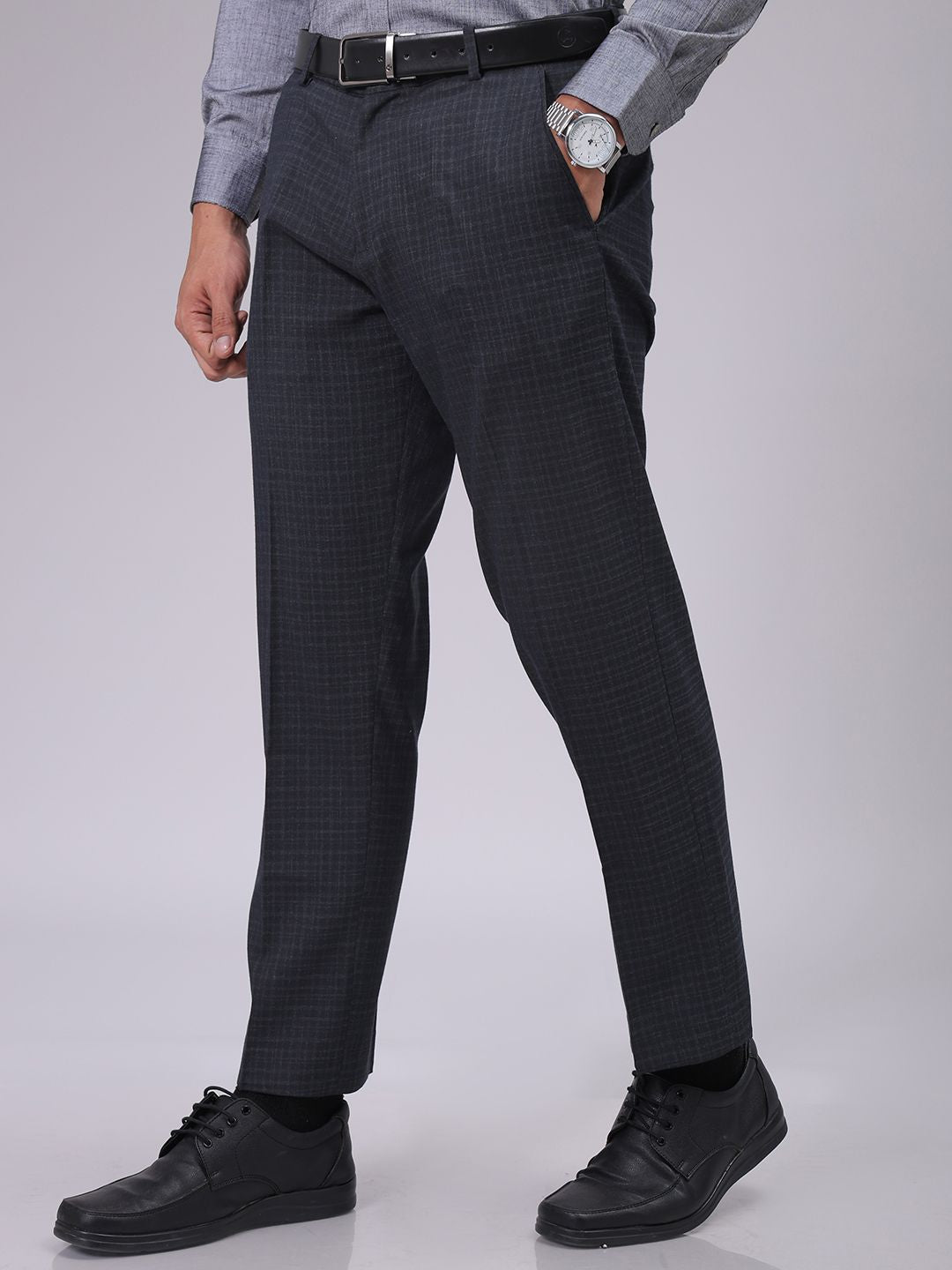 The Indian Garage Co. X Luxe Men Checked Formal Trousers