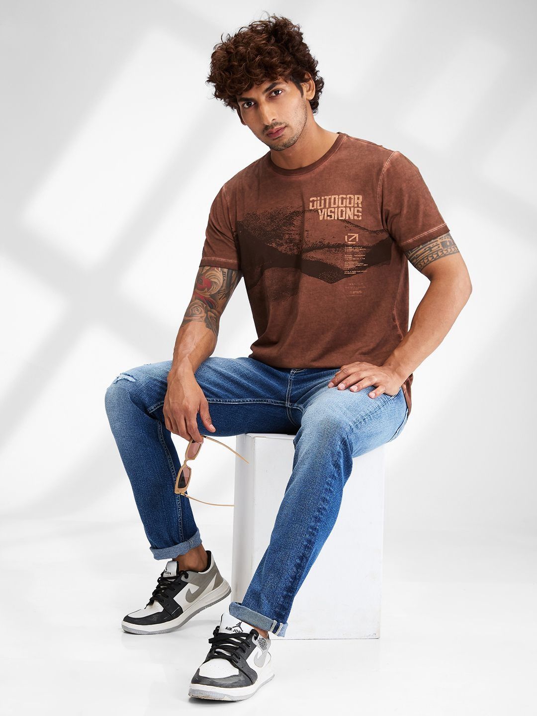 SPYKAR Men Raw Edge Slim Fit T-shirt