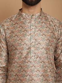 Anouk Ethnic Motifs Printed Straight Kurta With Churidar
