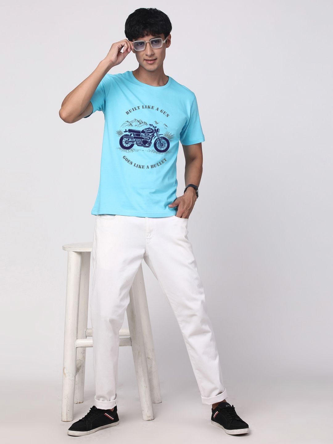ADRO Men Graphic Printed Round Neck Cotton T-shirt