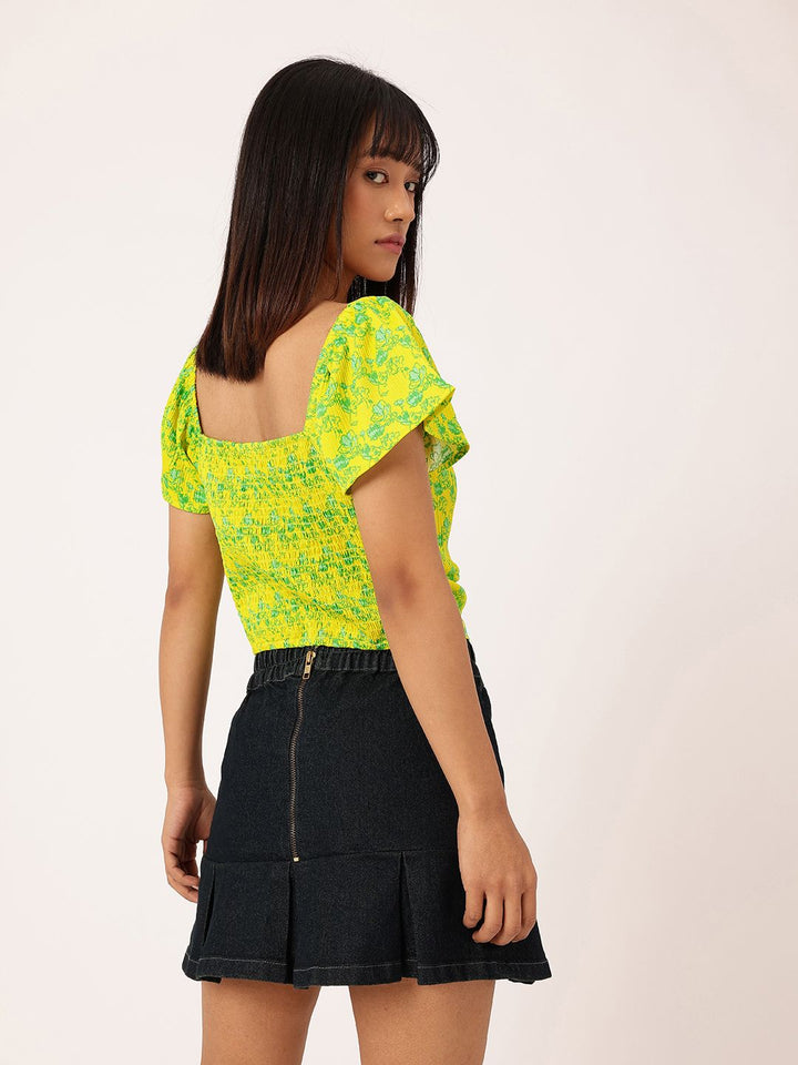 DressBerry Lush Loveliness Floral Keyhole Tie Crop Top