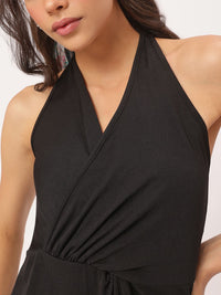 DressBerry Glamorous Grizzly Ribbed Gather-Detail Sheath Dress