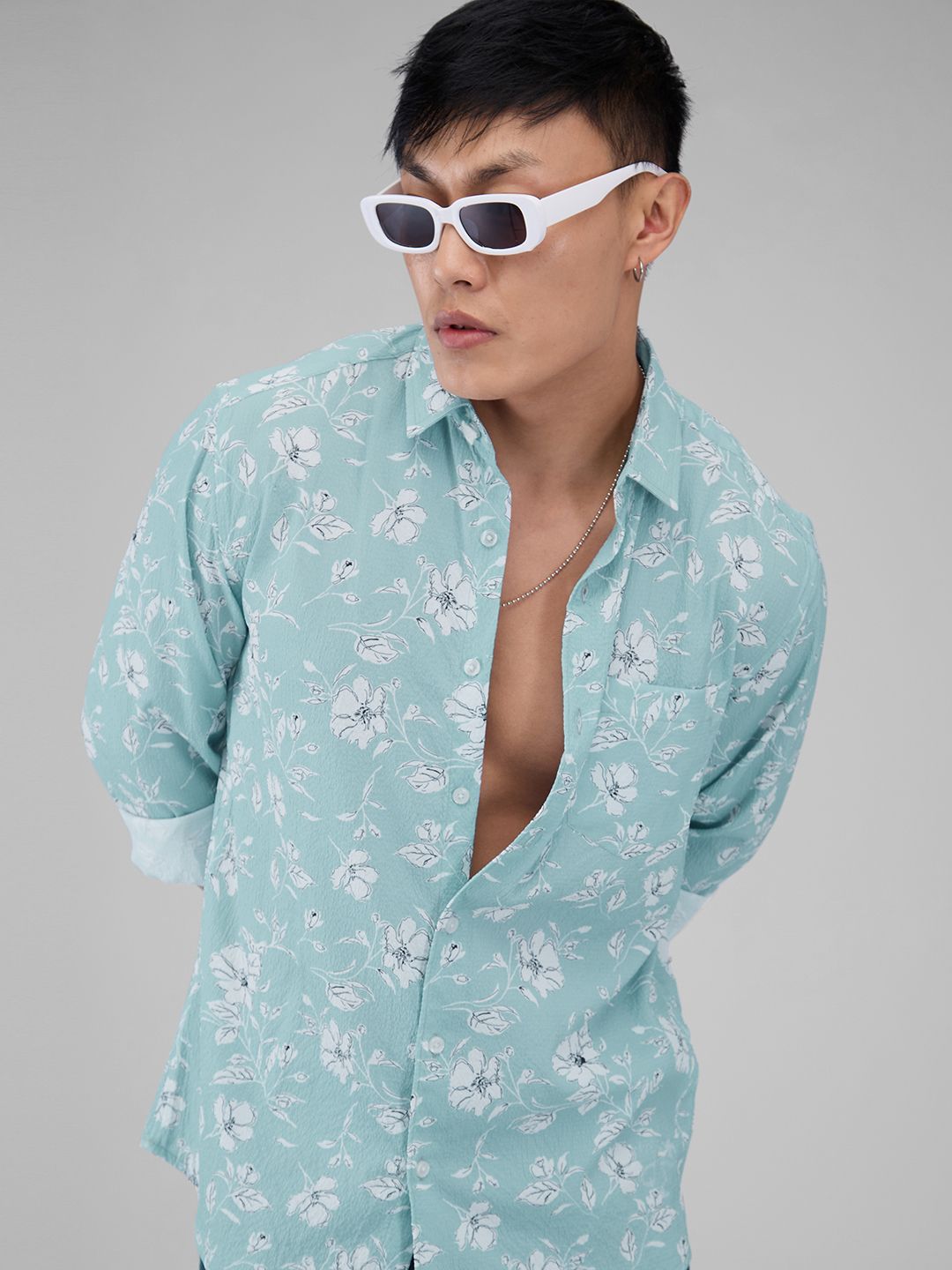 VASTRADO Men Classic Floral Printed Oversized Casual Shirt