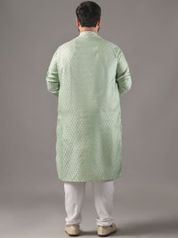 SOJANYA PLUS Plus Size Men Ethnic Motifs Woven Design Straight Kurta With Pyjamas