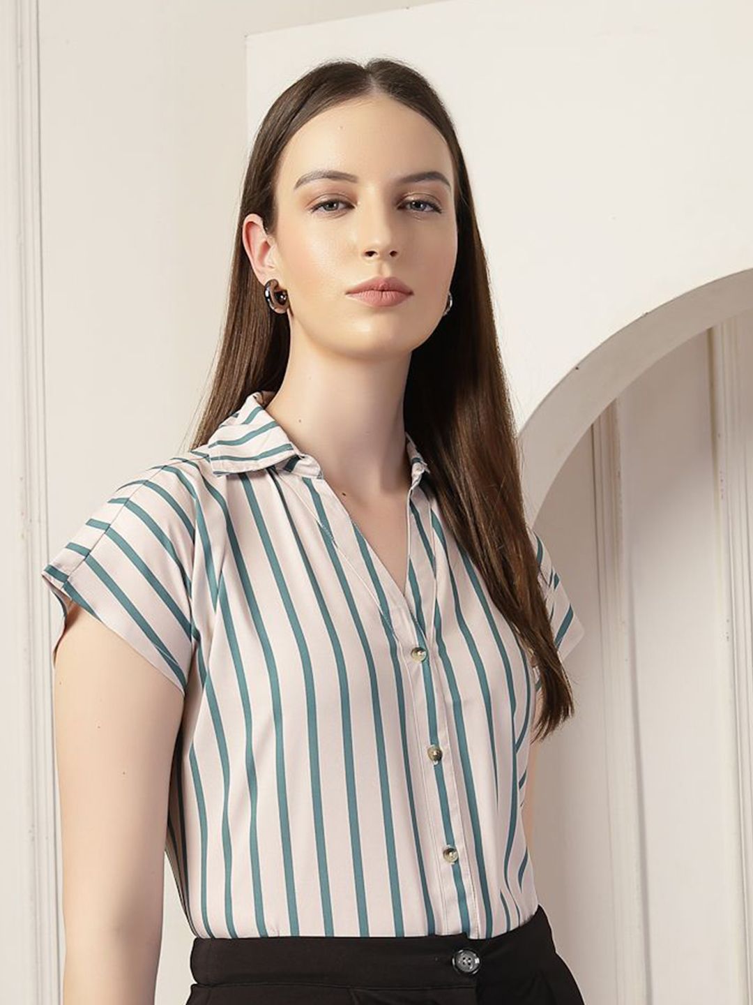 Style Quotient Women Smart Opaque Striped Formal Shirt