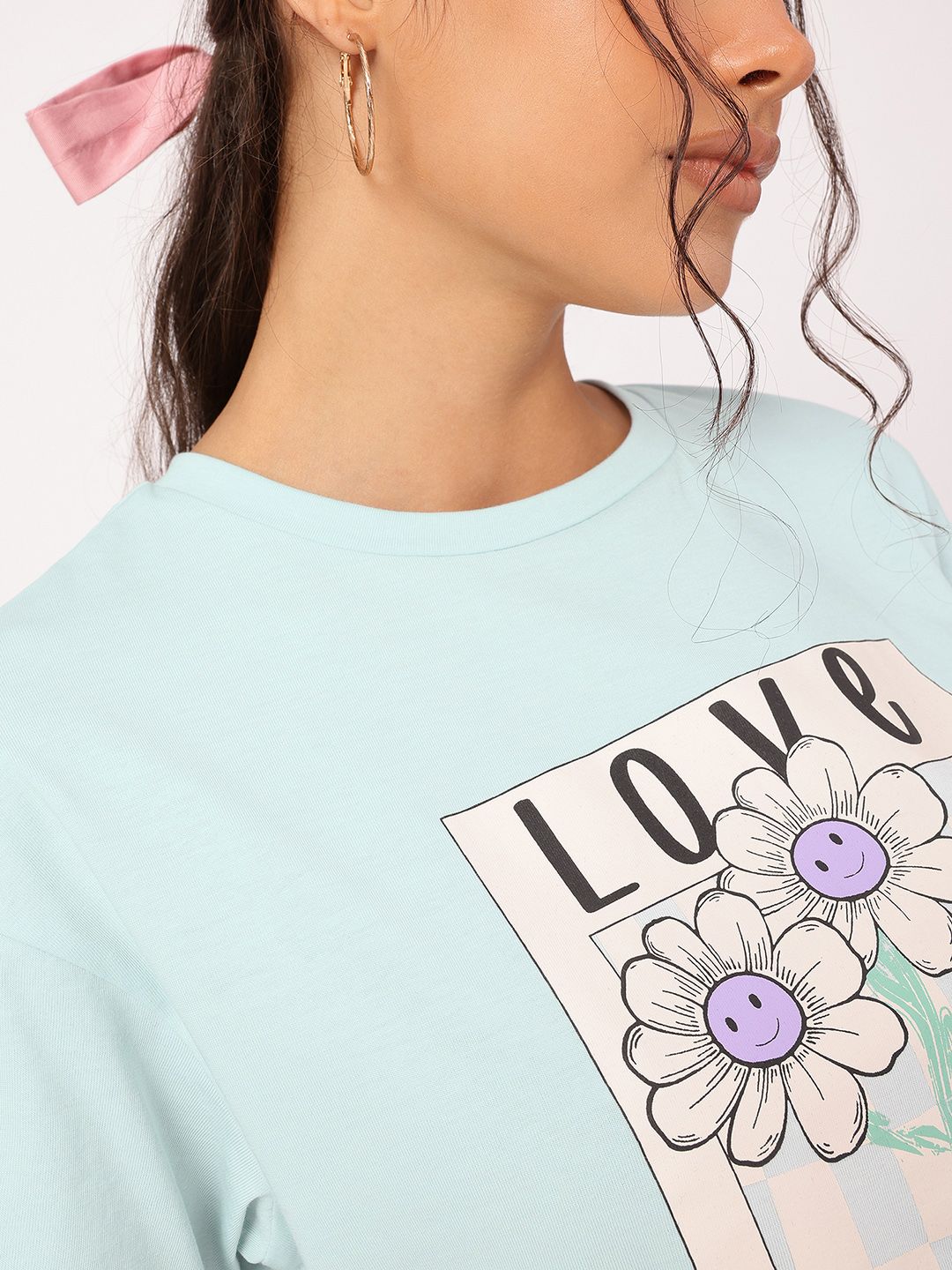 DressBerry Enchanted Evening Graphic Print Boxy Crop T-shirt