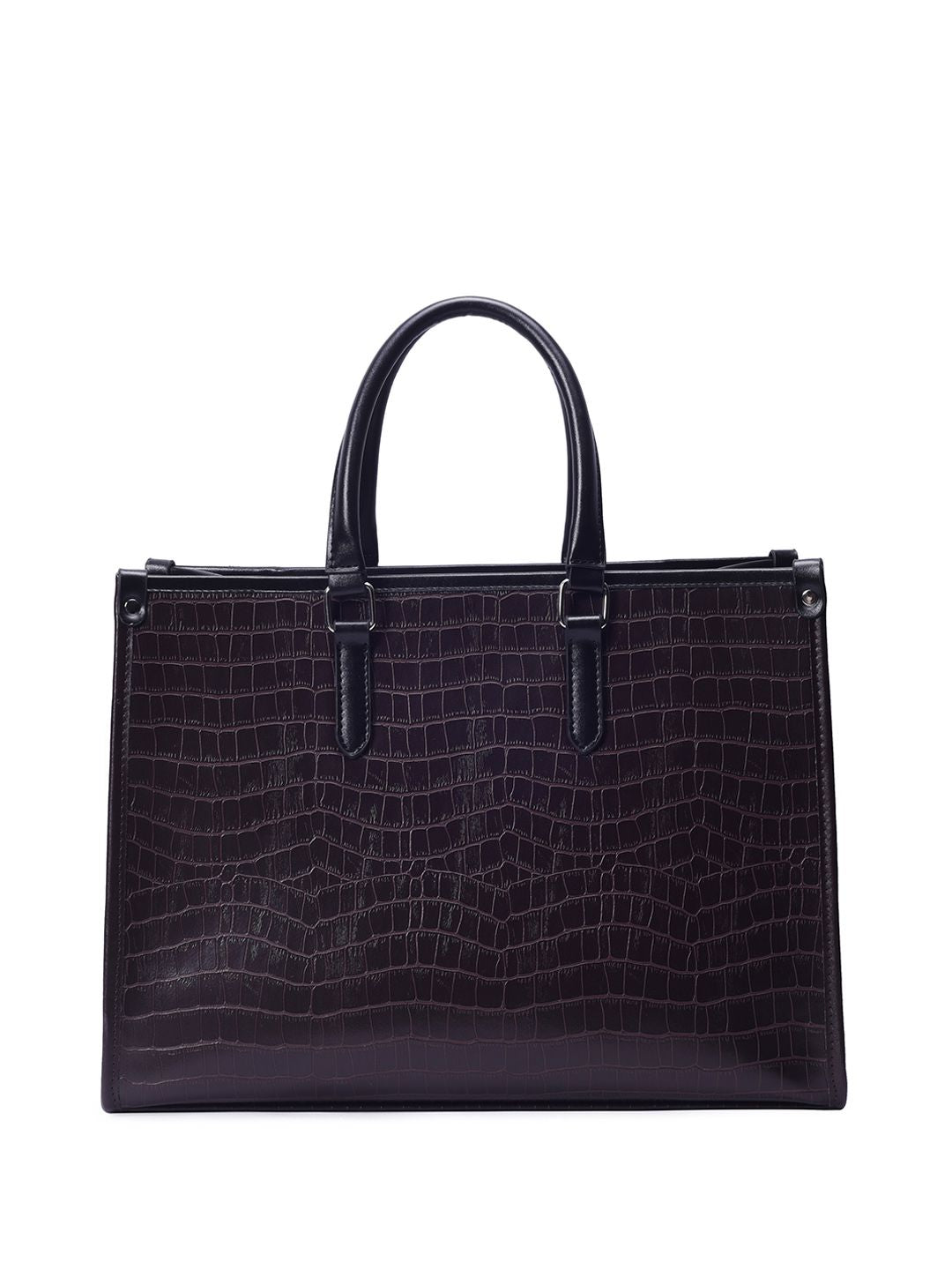 Lino Perros Croc Textured Structured Handheld Bag