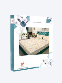 Myntra Elegant Homes Yellow Floral 300 TC King Cadar dengan 2 Sarung Bantal