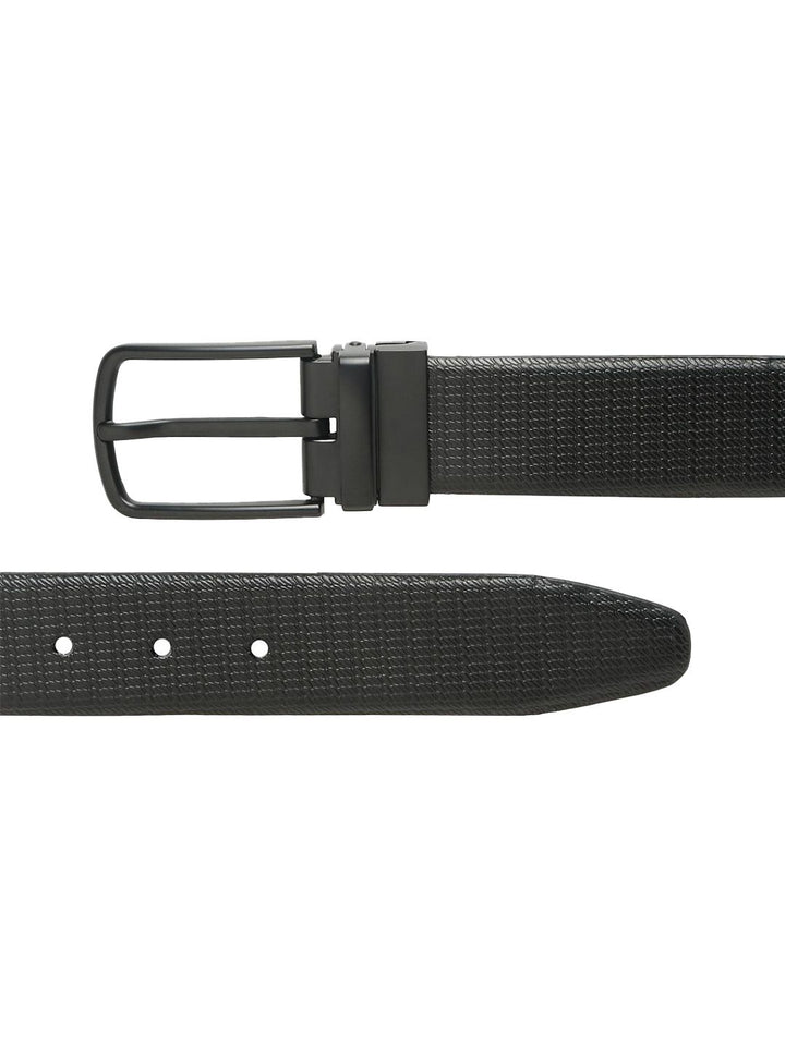 Teakwood Leathers Men Textured Leather Reversible Formal Belt