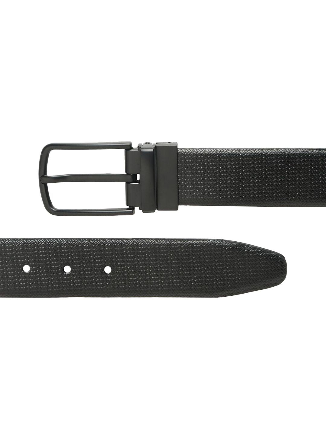Teakwood Leathers Men Textured Leather Reversible Formal Belt