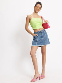 DressBerry Glowburst Ruched Striped Crop Top