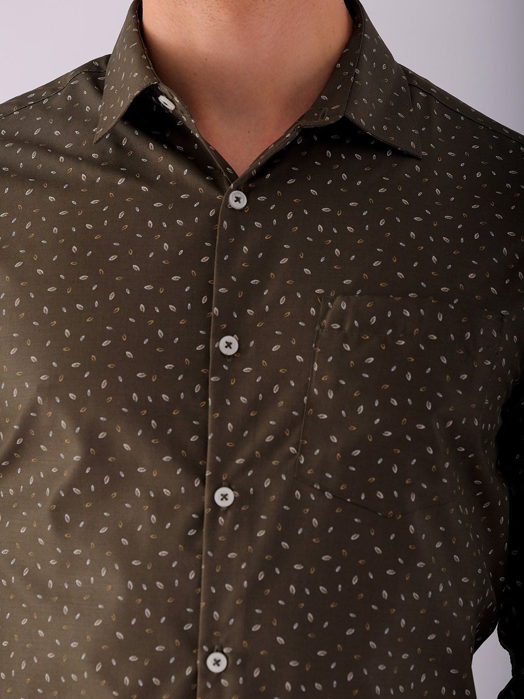 The Indian Garage Co. X Luxe Men Spread Collar Micro Ditsy Printed Slim Fit Formal Shirt