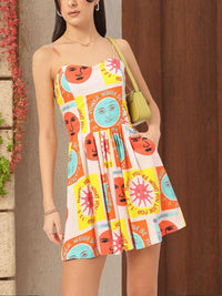 DressBerry Blooming Ahead Floral Print Strappy Mini A-line Dress