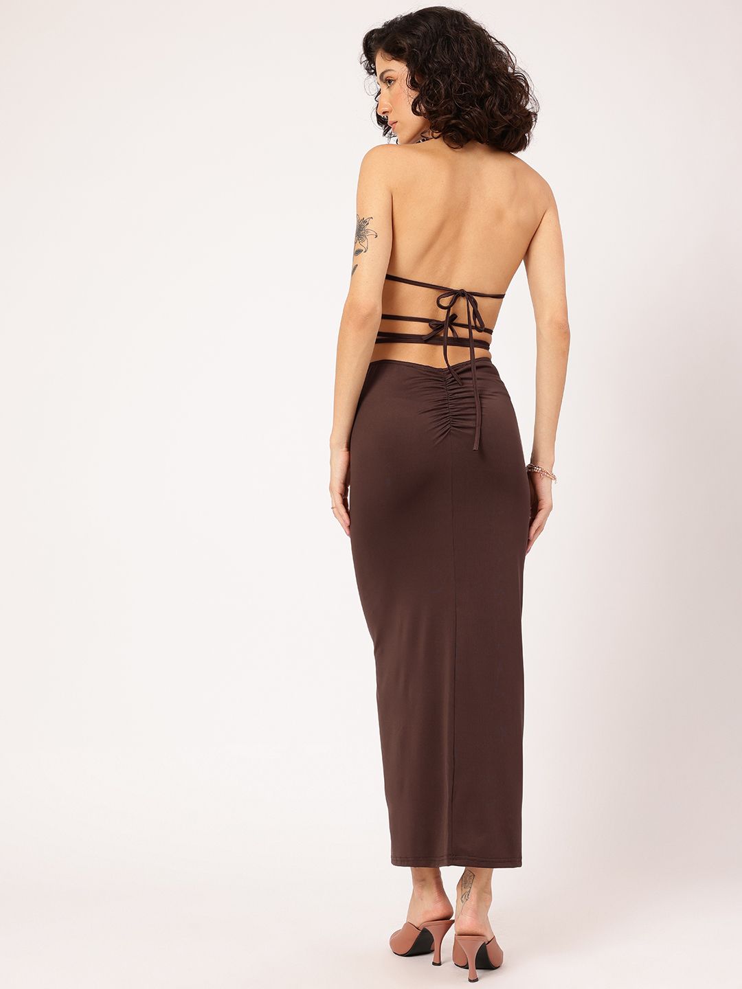 DressBerry Flirty Fusion Open-Back Tie-Up Shoulder Straps Co-Ords