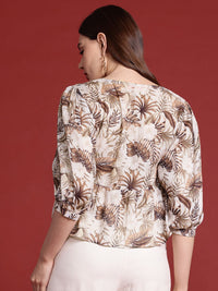 all about you Floral Print Tropical Empire Top