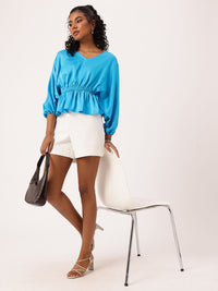 DressBerry Cinched Waistline Wonder Satin Top