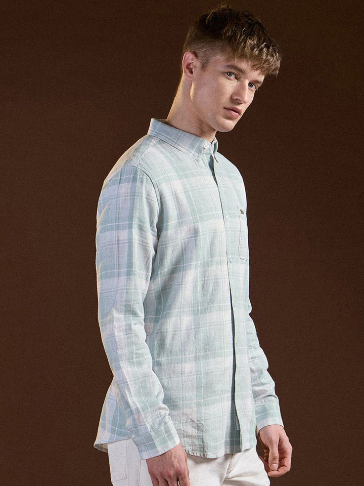 THE BEAR HOUSE Men Slim Fit Opaque Checked Casual Shirt