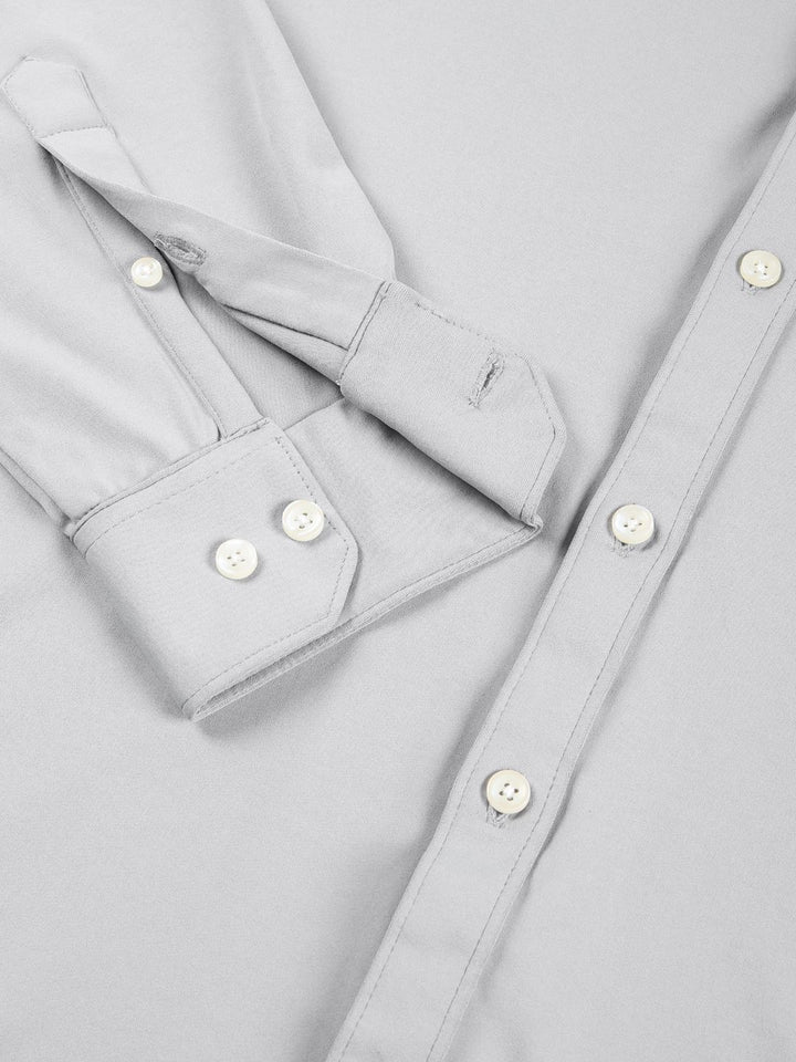Thomas Scott Men Premium Spread Collar Solid Slim Fit Casual Shirt