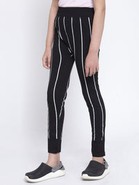 KLOTTHE Girls Berjalur Slim Fit Seluar Lari Panjang Buku lali