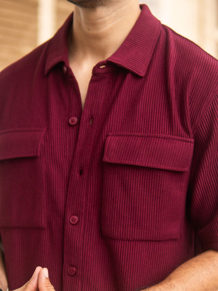 Powerlook Men Oversized Fit Micro Checks Spread Collar Cotton Casual Shirt