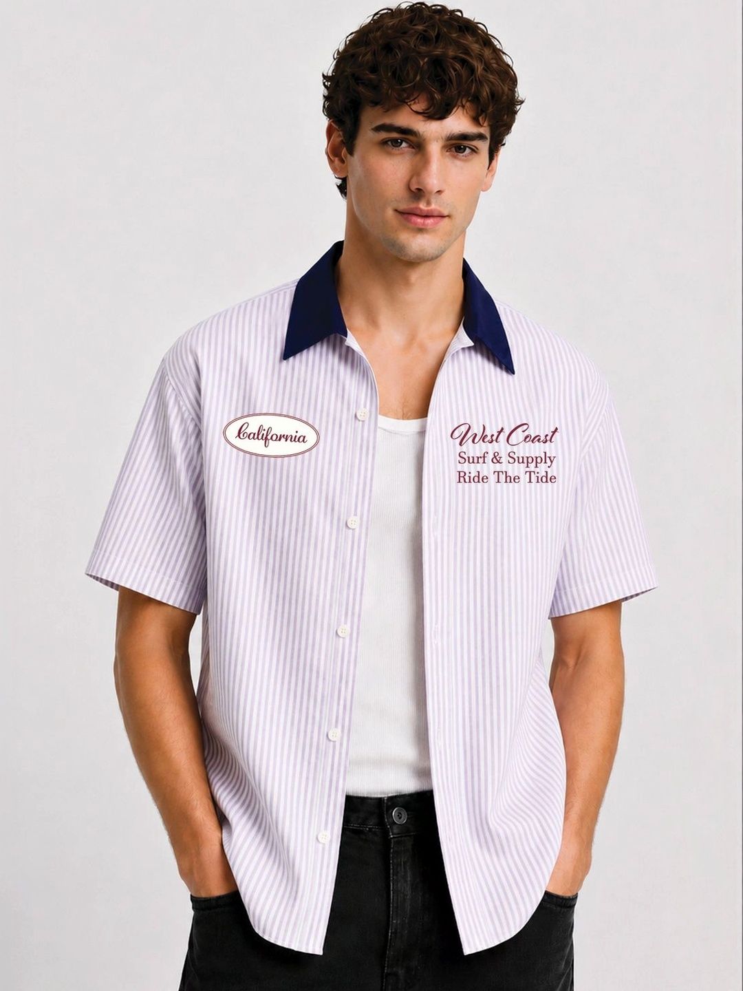 ADRO Men Relaxed Striped Casual Shirt